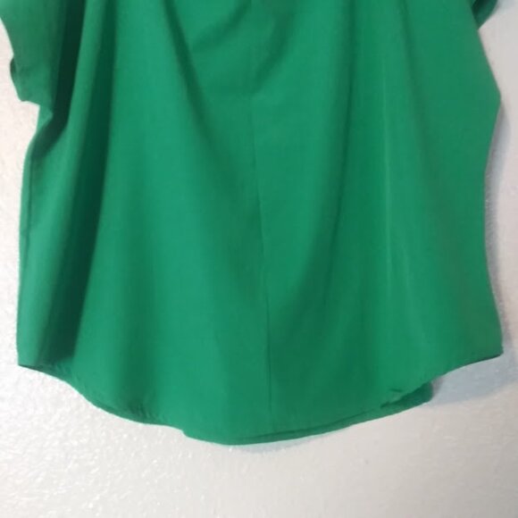 Lia women's XL green rhinestone short sleeve top - Picture 6 of 16